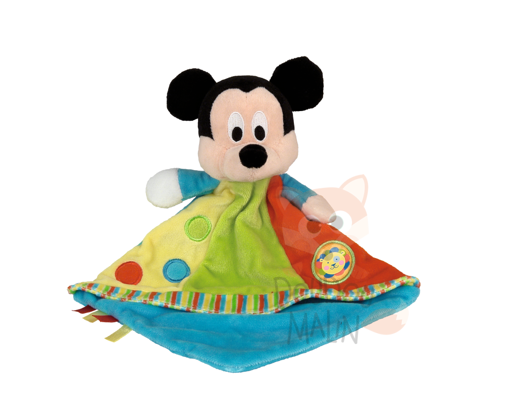  baby comforter mickey mouse blue red yellow green lion 